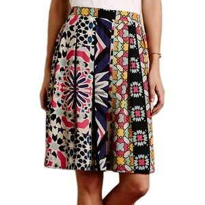 NWT Weston Anthropologie Skirt Size M Knee Length Colorful Geometric Pull On